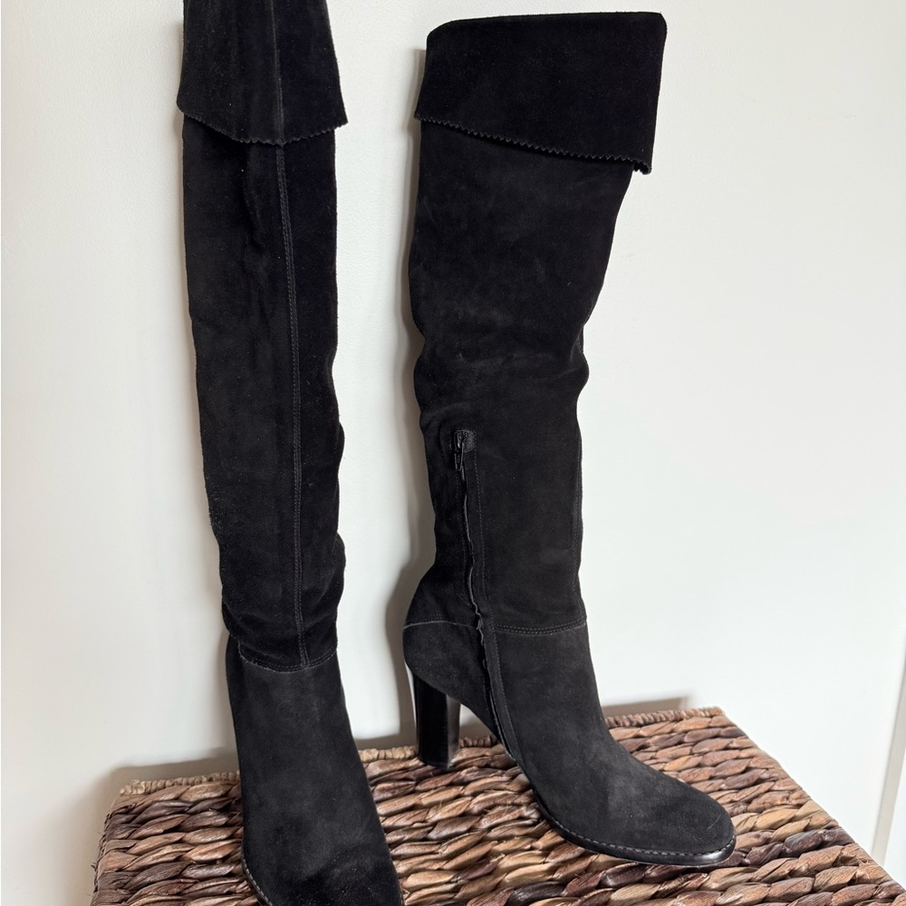 Black Suede Women's Knee-High Boots